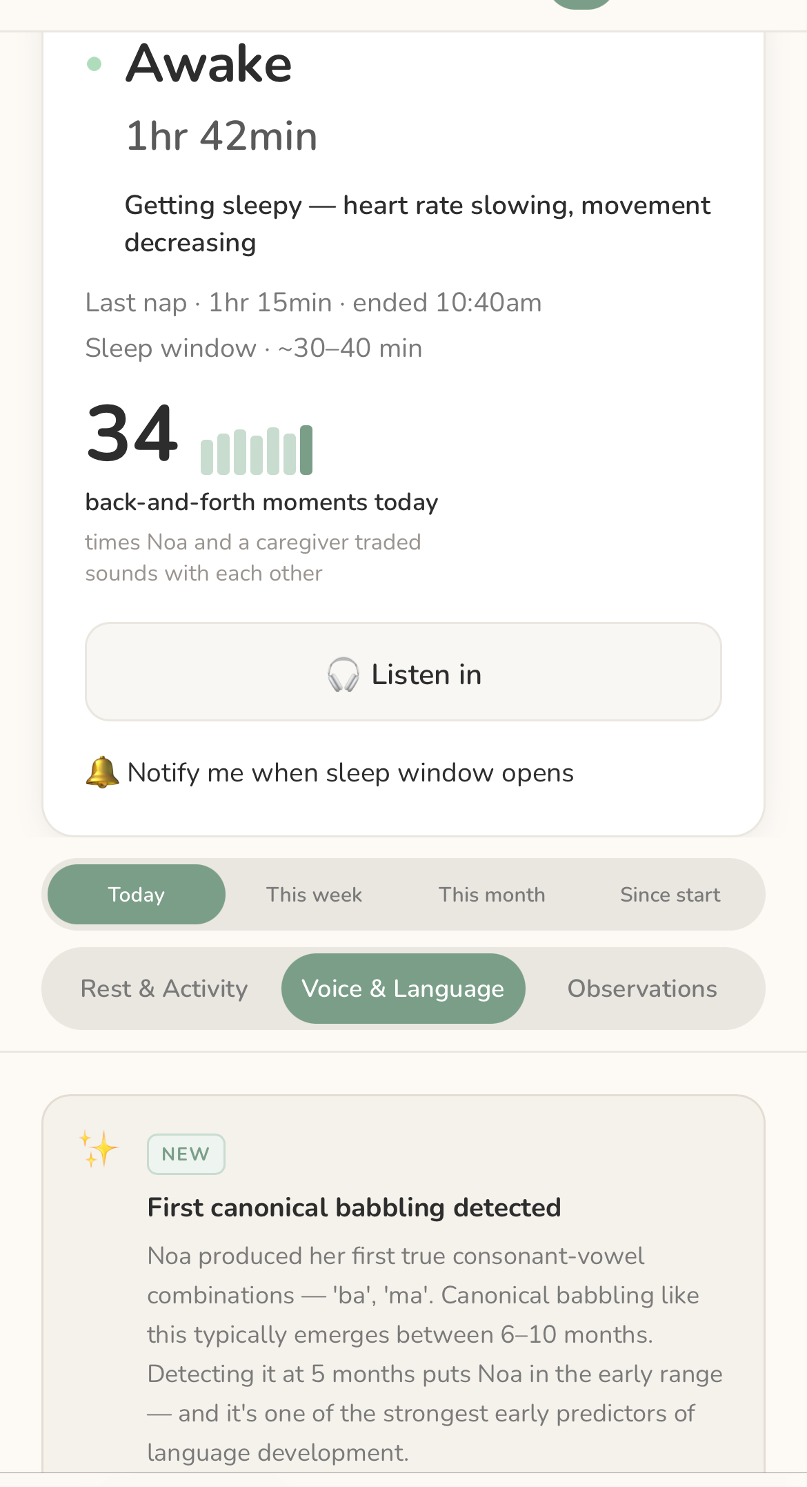Doozy language and vocalization screen