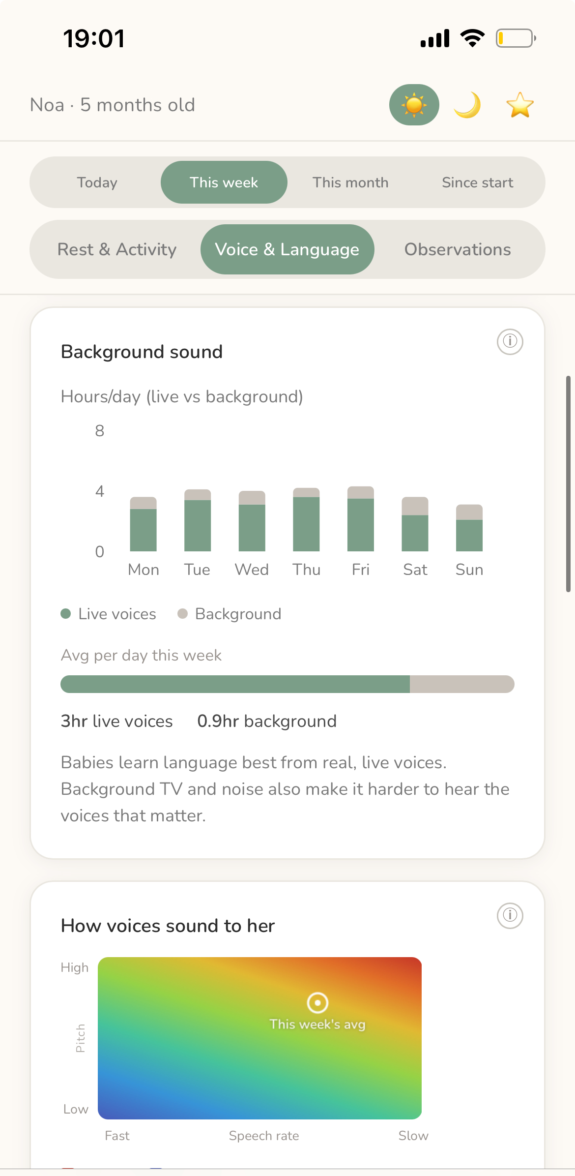 Doozy background sound and language environment screen